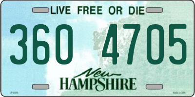NH license plate 3604705