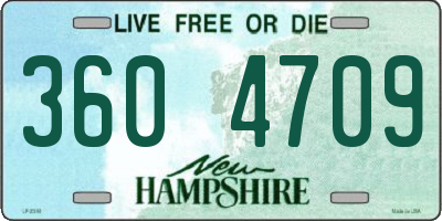 NH license plate 3604709