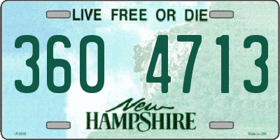 NH license plate 3604713