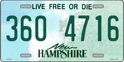 NH license plate 3604716