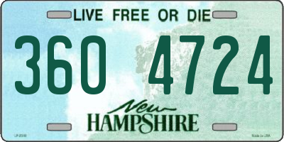 NH license plate 3604724