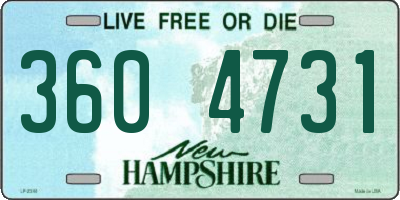 NH license plate 3604731