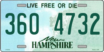 NH license plate 3604732