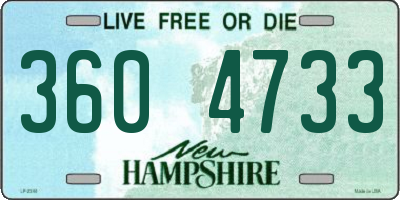 NH license plate 3604733