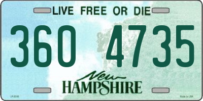 NH license plate 3604735