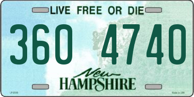 NH license plate 3604740