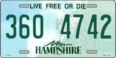 NH license plate 3604742