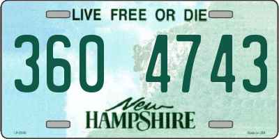 NH license plate 3604743