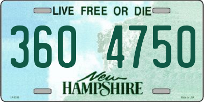 NH license plate 3604750