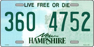 NH license plate 3604752