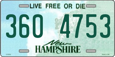 NH license plate 3604753