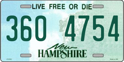 NH license plate 3604754