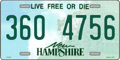 NH license plate 3604756