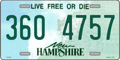 NH license plate 3604757