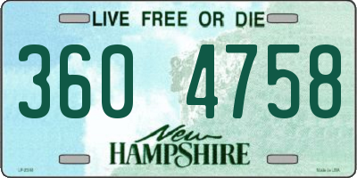 NH license plate 3604758