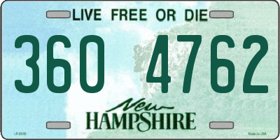 NH license plate 3604762