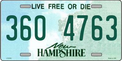 NH license plate 3604763
