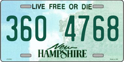NH license plate 3604768