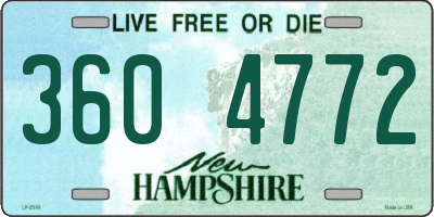 NH license plate 3604772