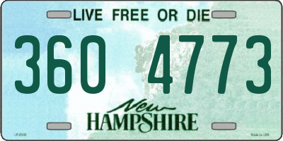NH license plate 3604773