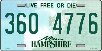 NH license plate 3604776