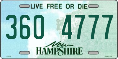 NH license plate 3604777