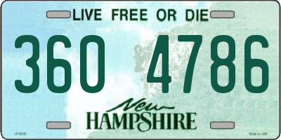 NH license plate 3604786
