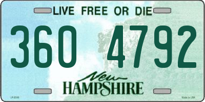NH license plate 3604792