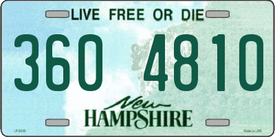 NH license plate 3604810