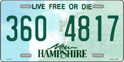 NH license plate 3604817