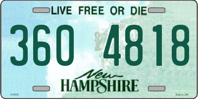 NH license plate 3604818