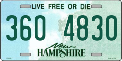 NH license plate 3604830