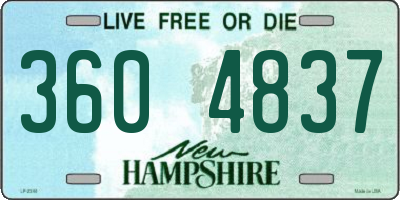 NH license plate 3604837