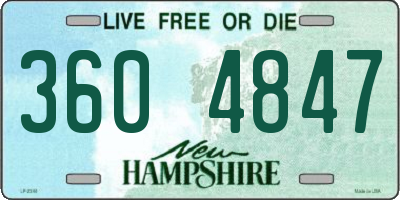 NH license plate 3604847