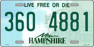 NH license plate 3604881