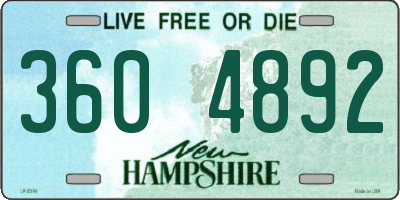 NH license plate 3604892