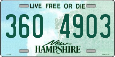 NH license plate 3604903