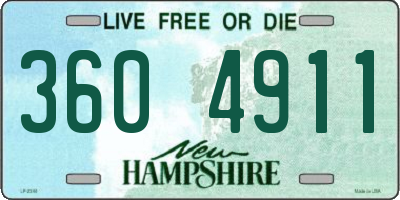 NH license plate 3604911