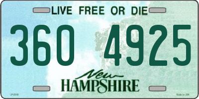 NH license plate 3604925