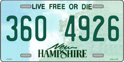 NH license plate 3604926
