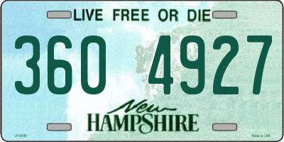 NH license plate 3604927