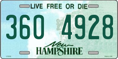 NH license plate 3604928