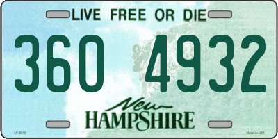 NH license plate 3604932