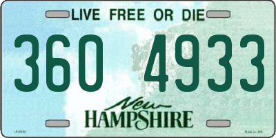 NH license plate 3604933
