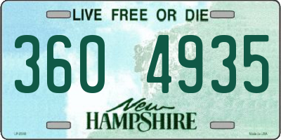 NH license plate 3604935