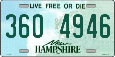 NH license plate 3604946