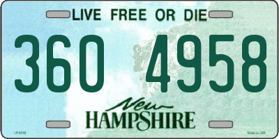 NH license plate 3604958