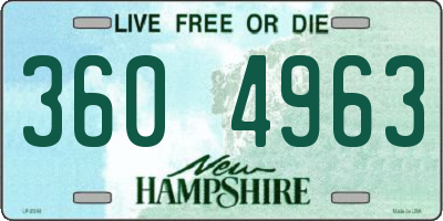 NH license plate 3604963