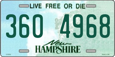 NH license plate 3604968
