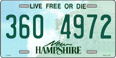 NH license plate 3604972